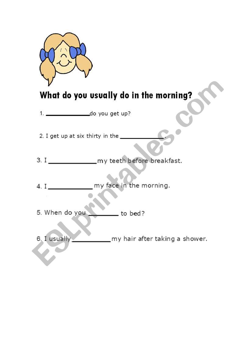 daily rotine worksheet