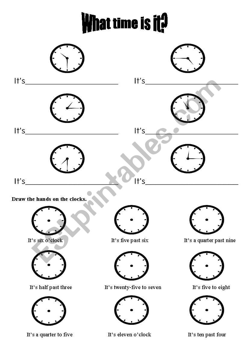 What time is it? worksheet