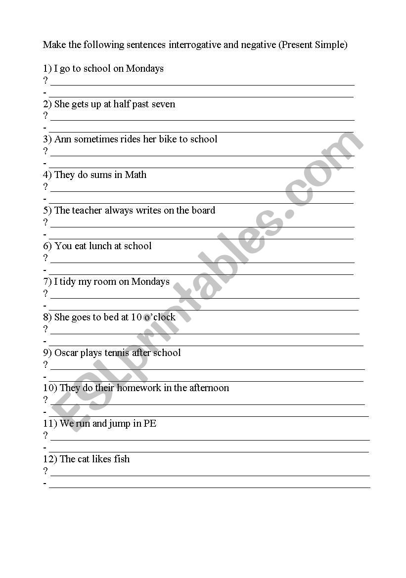 Present Simple worksheet