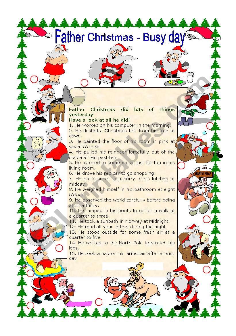 Father Christmas - Busy Day worksheet