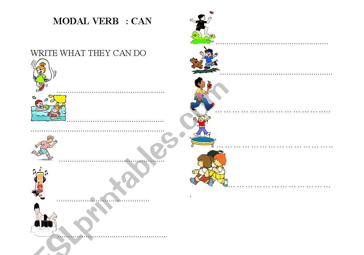 MODAL VERB   CAN worksheet