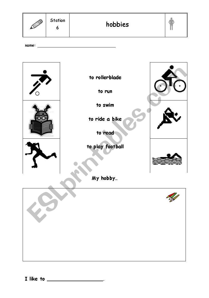 hobbies  worksheet