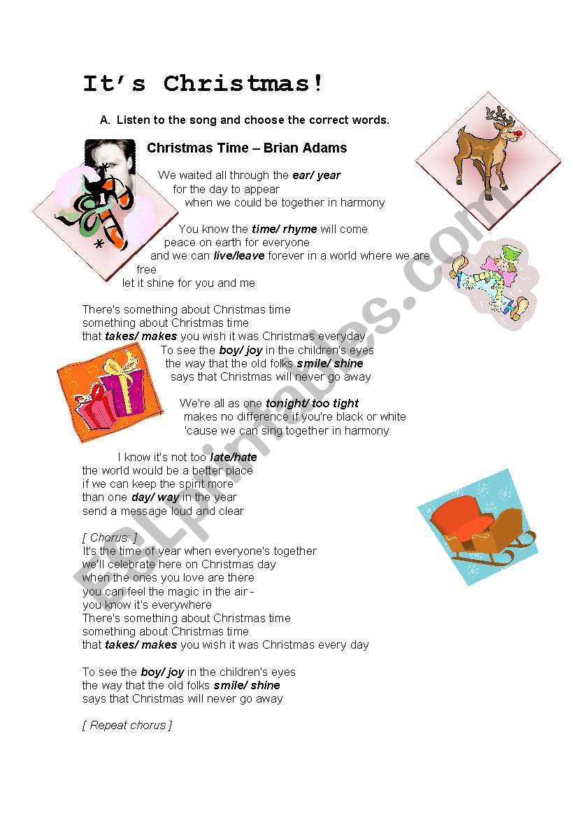 It´s Christmas! - ESL worksheet by celiamaria