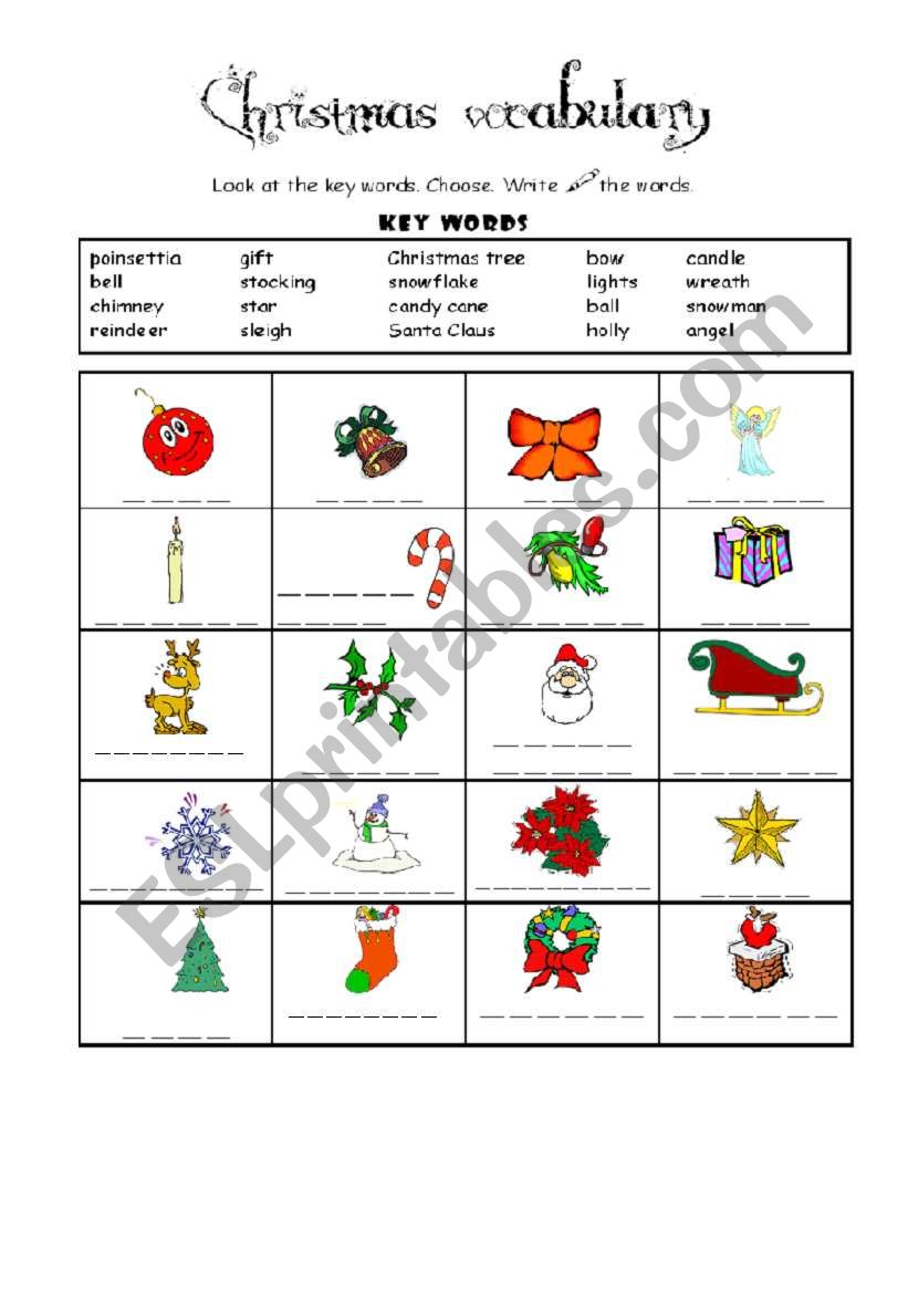 Christmas vocabulary - For beginners