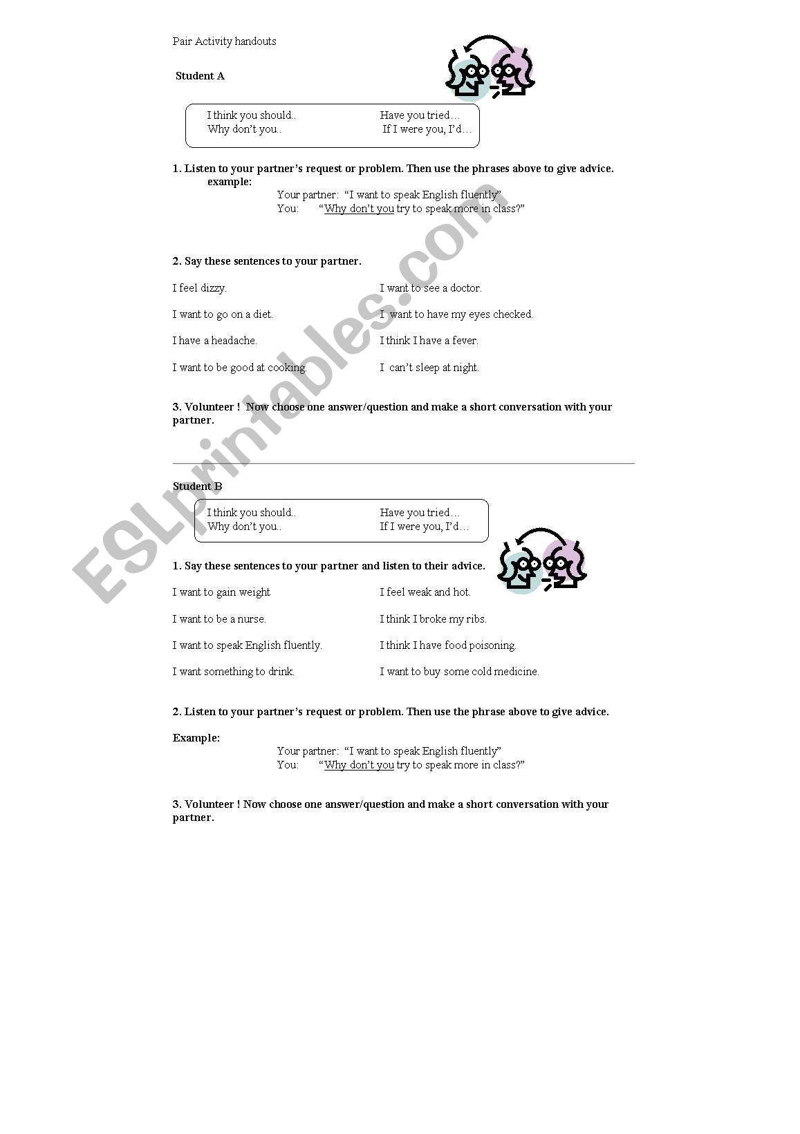 Health Care - Suggestions  worksheet