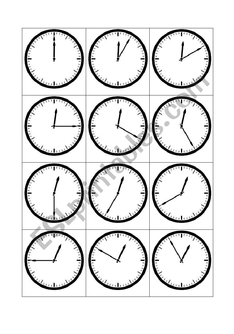 telling the time 12 oclock esl worksheet by kringlan