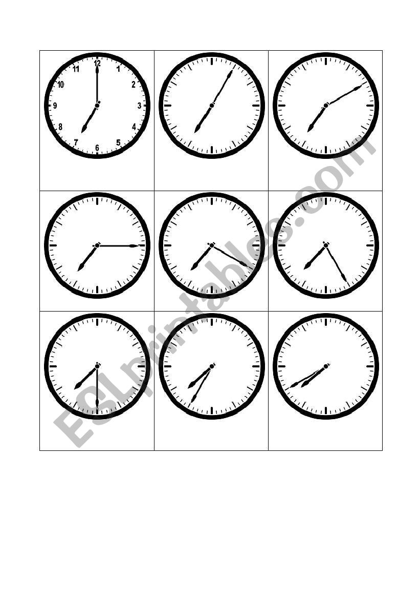 Telling the time - 7 o´clock - ESL worksheet by Kringlan