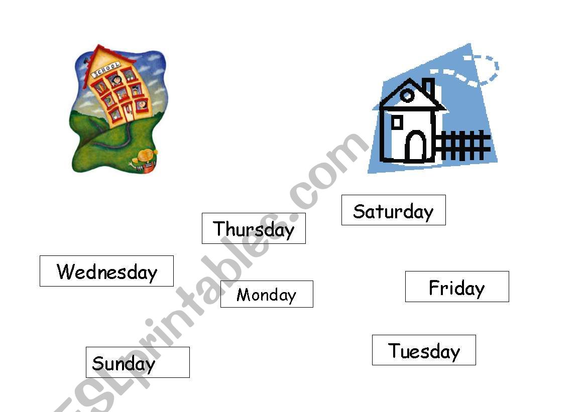 Days of the week worksheet