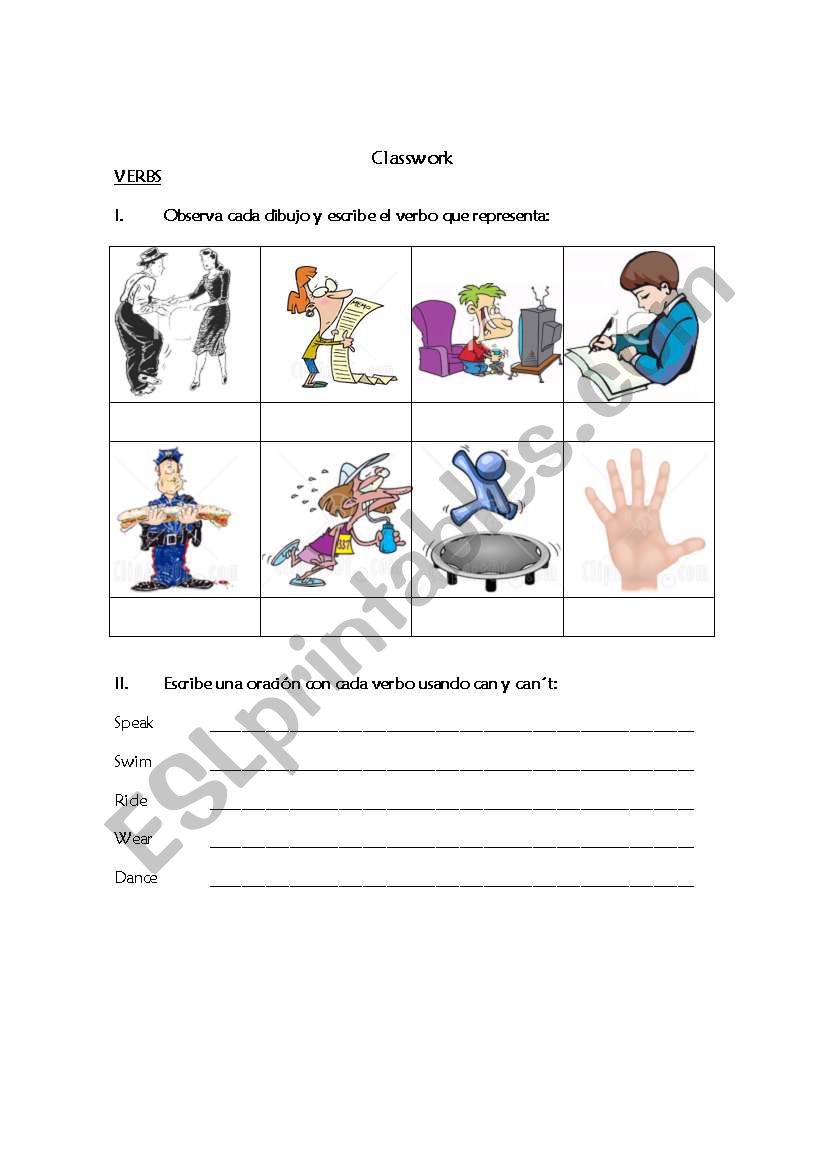 CAN - CANT worksheet