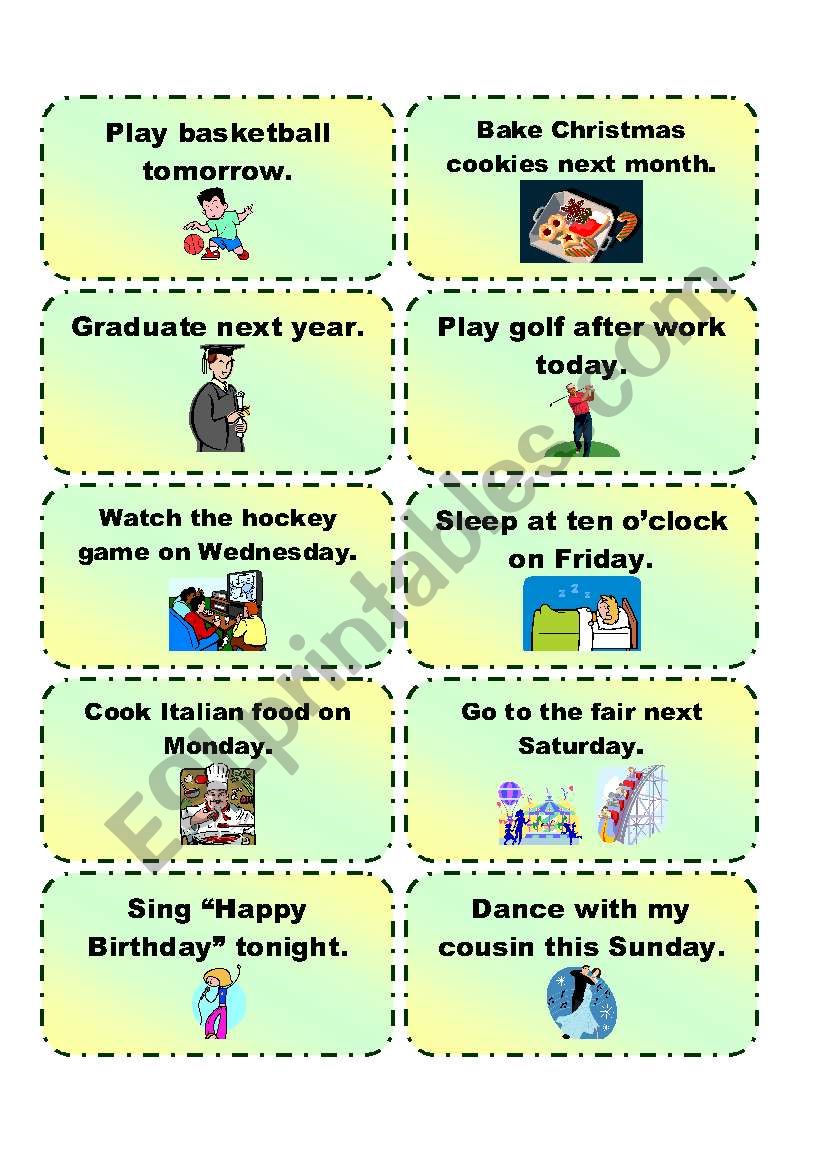 GOING TO practice cards 2/3 worksheet