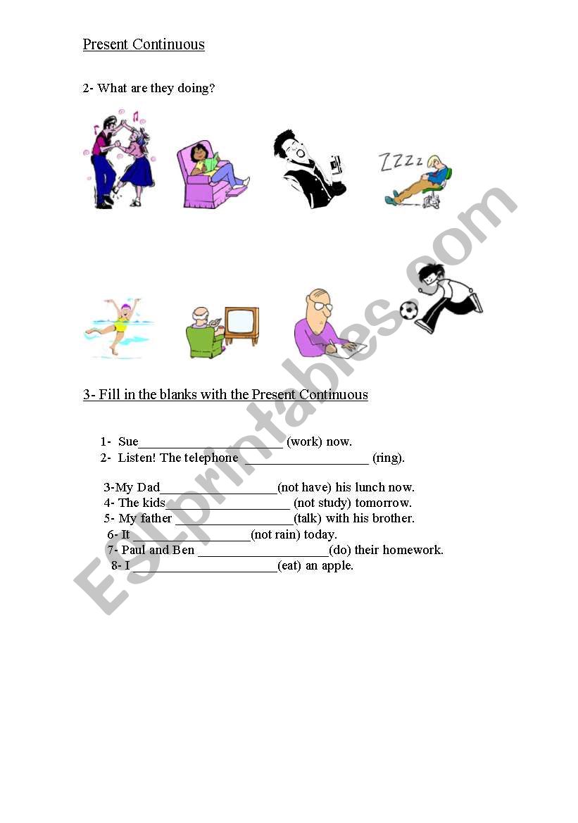 present continuous practice worksheet