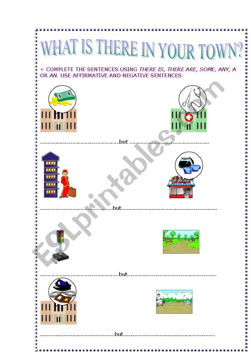 WHAT IS THERE IN YOUR TOWN? worksheet