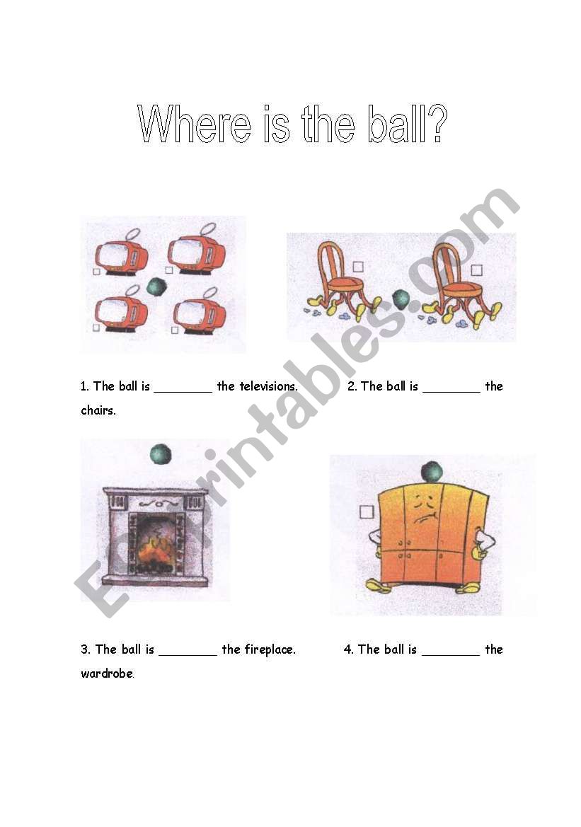 Where is the ball? worksheet