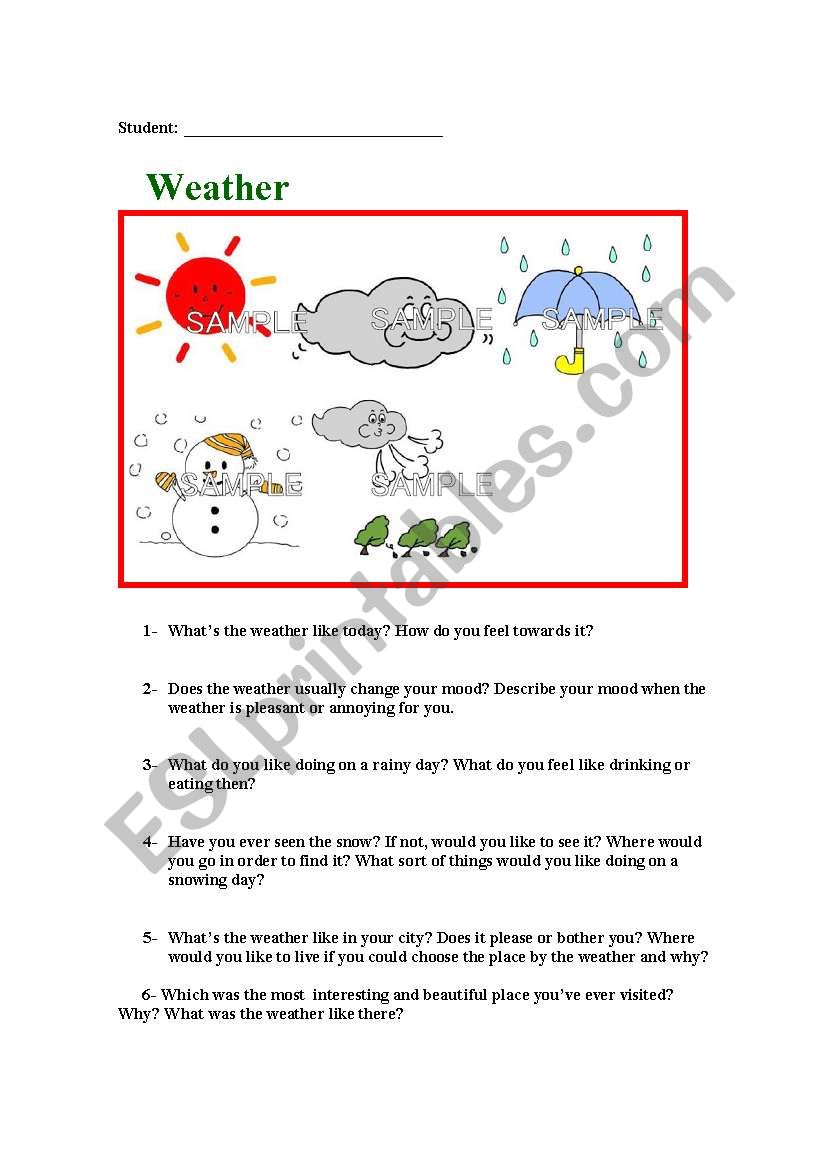 Weather worksheet