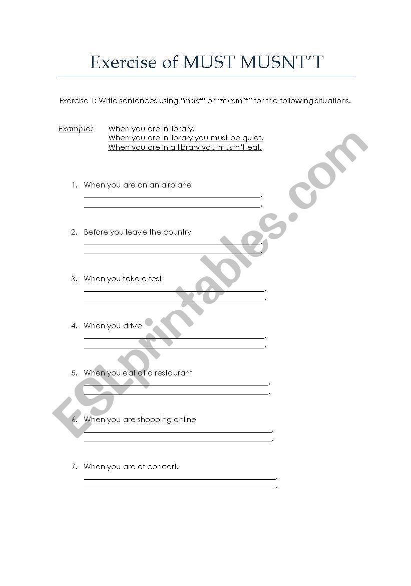 Modal Auxiliary Verb (must, mustnt)