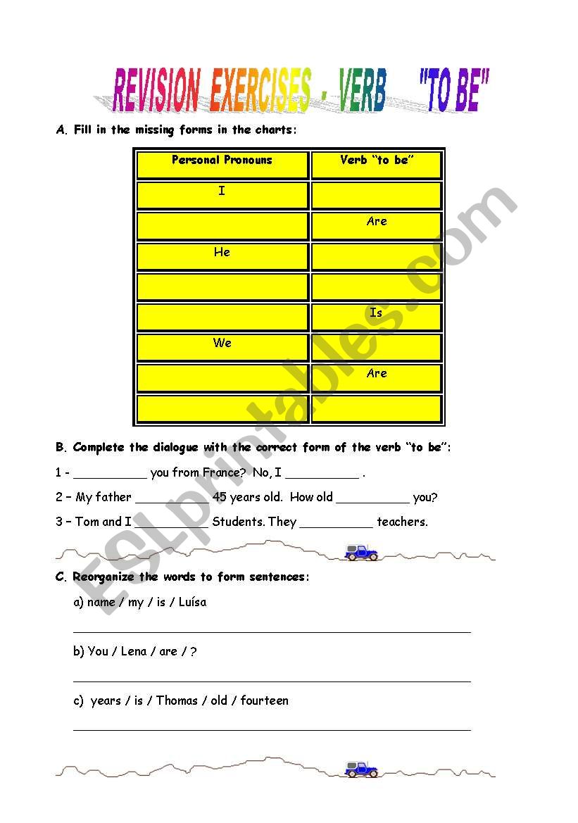 Revison exercises - verb 