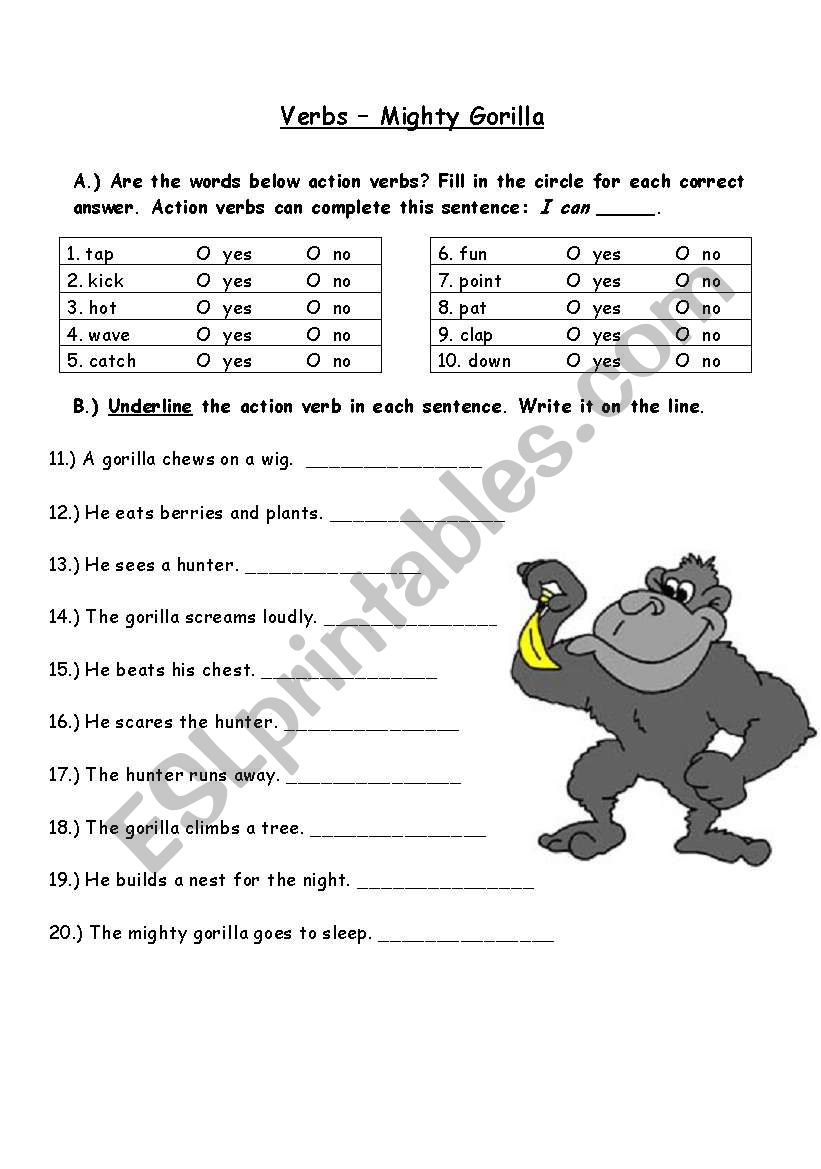 verbs worksheet