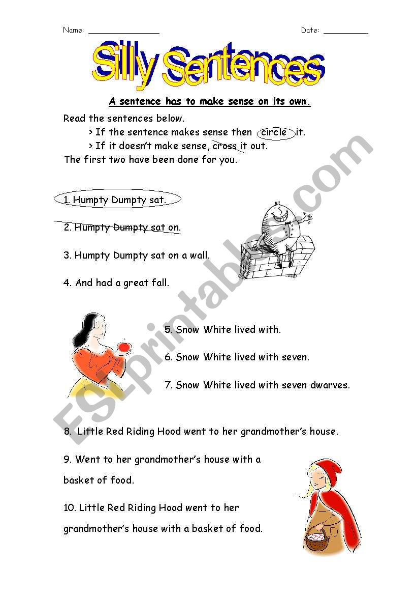 english-worksheets-silly-sentences-using-familiar-nursery-rhymes