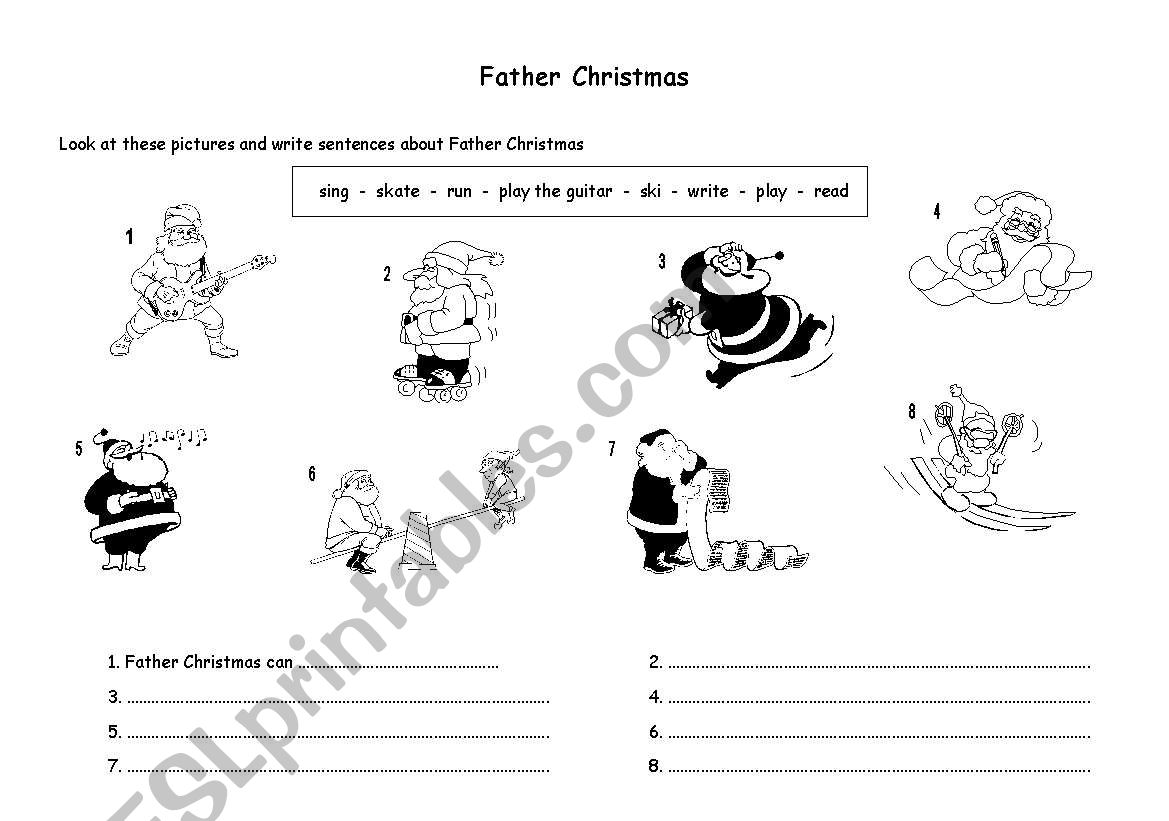 What can Father Christmas do? worksheet