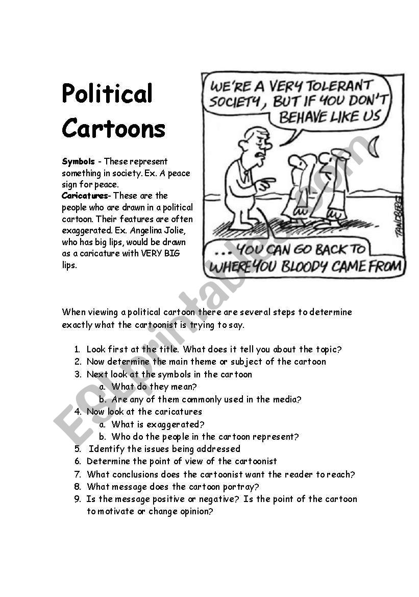 Political Cartoon Analysis Worksheet