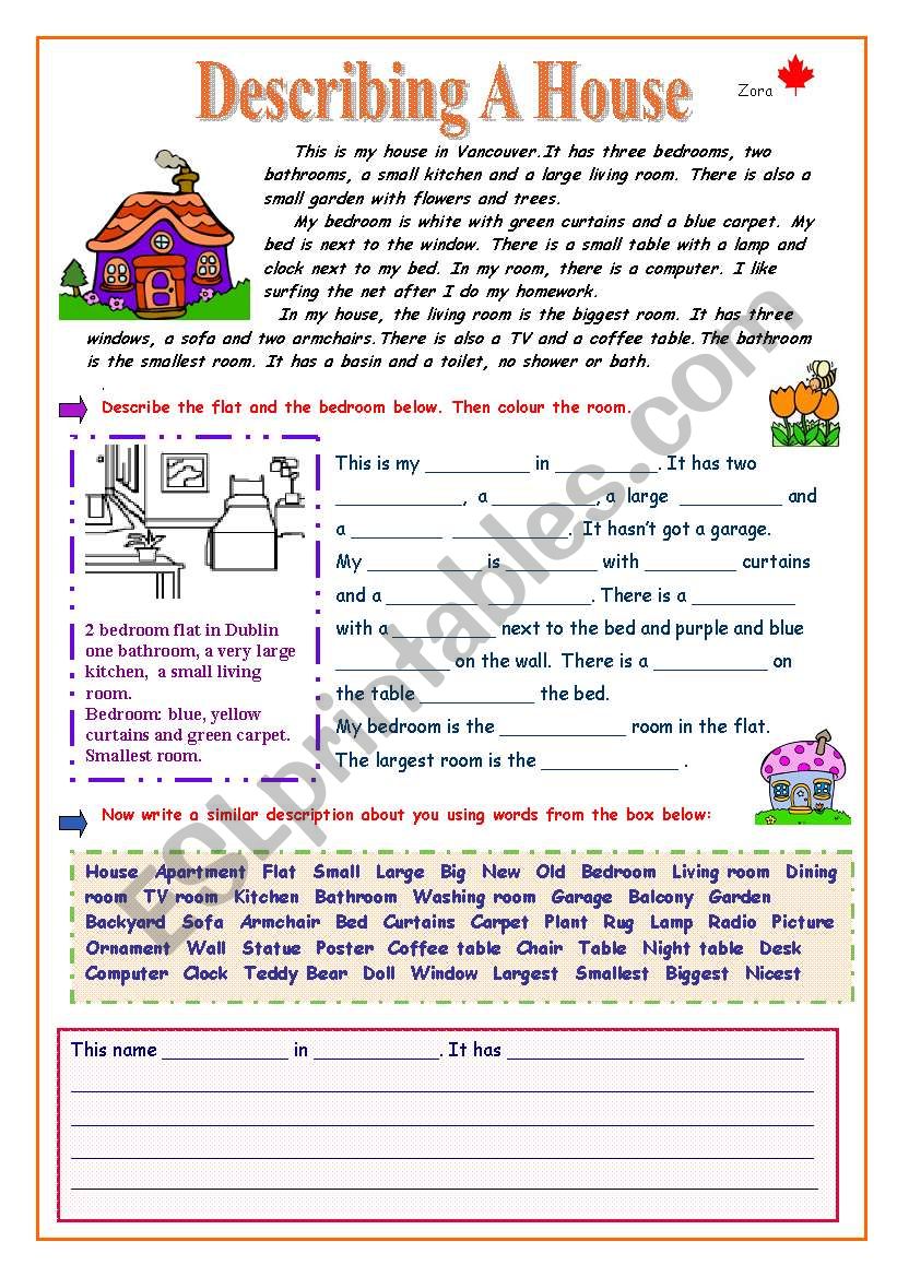 Describing A House ESL Worksheet By Zora