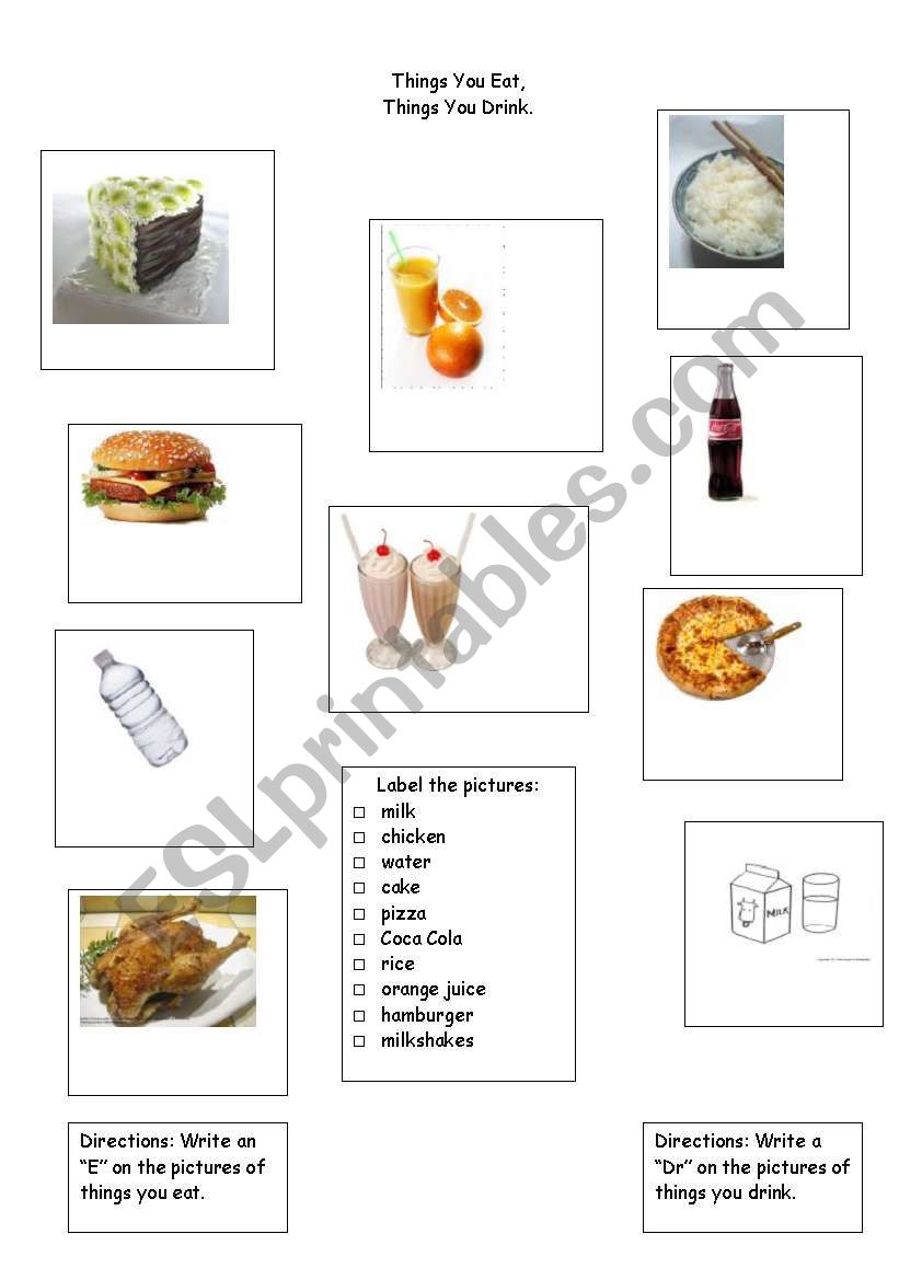 What you eat. worksheet