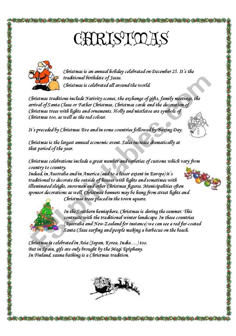 Christmas worksheet