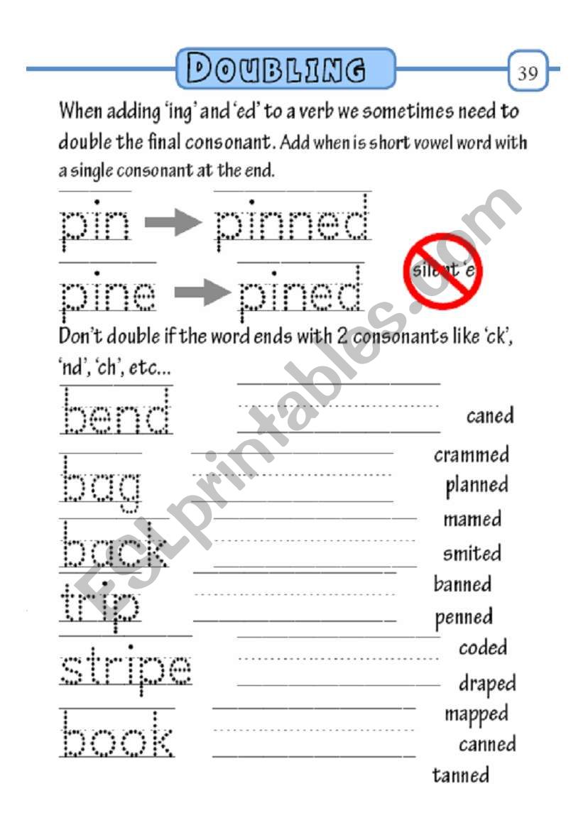 doubling worksheet