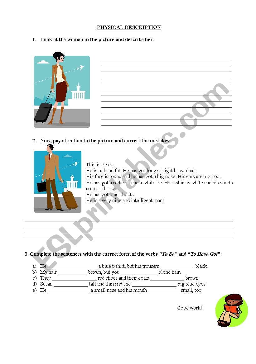 physical description worksheet