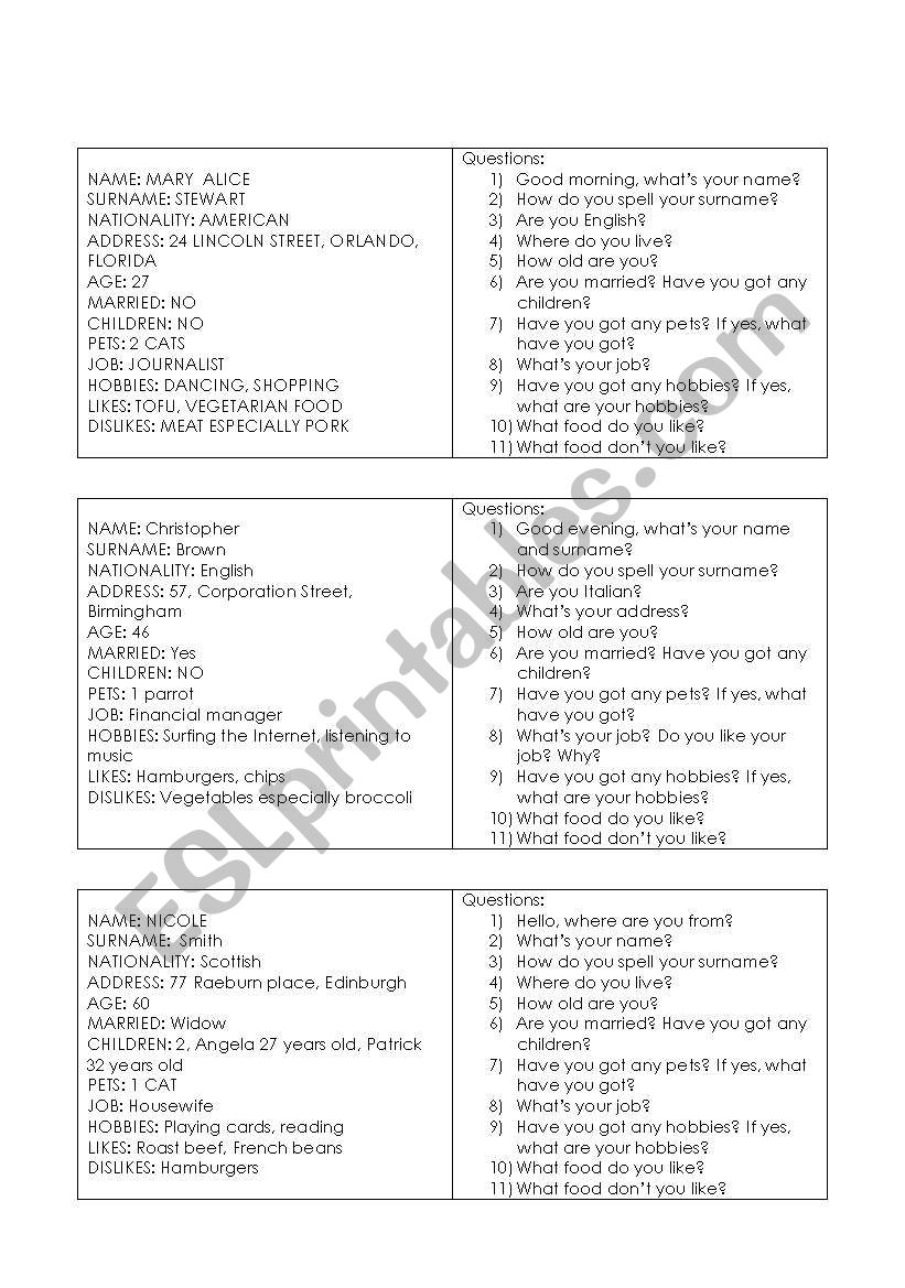 Role play : convince your partner - ESL worksheet by Maurice