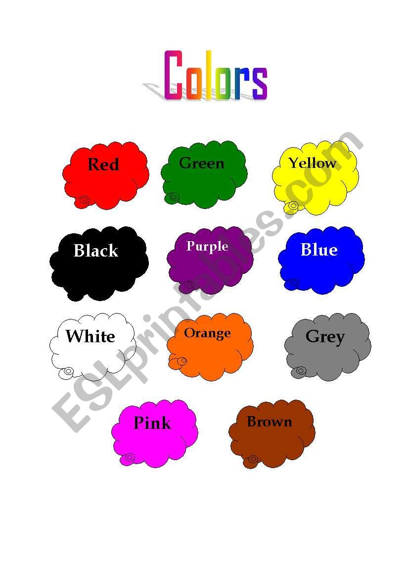 English worksheets: colors