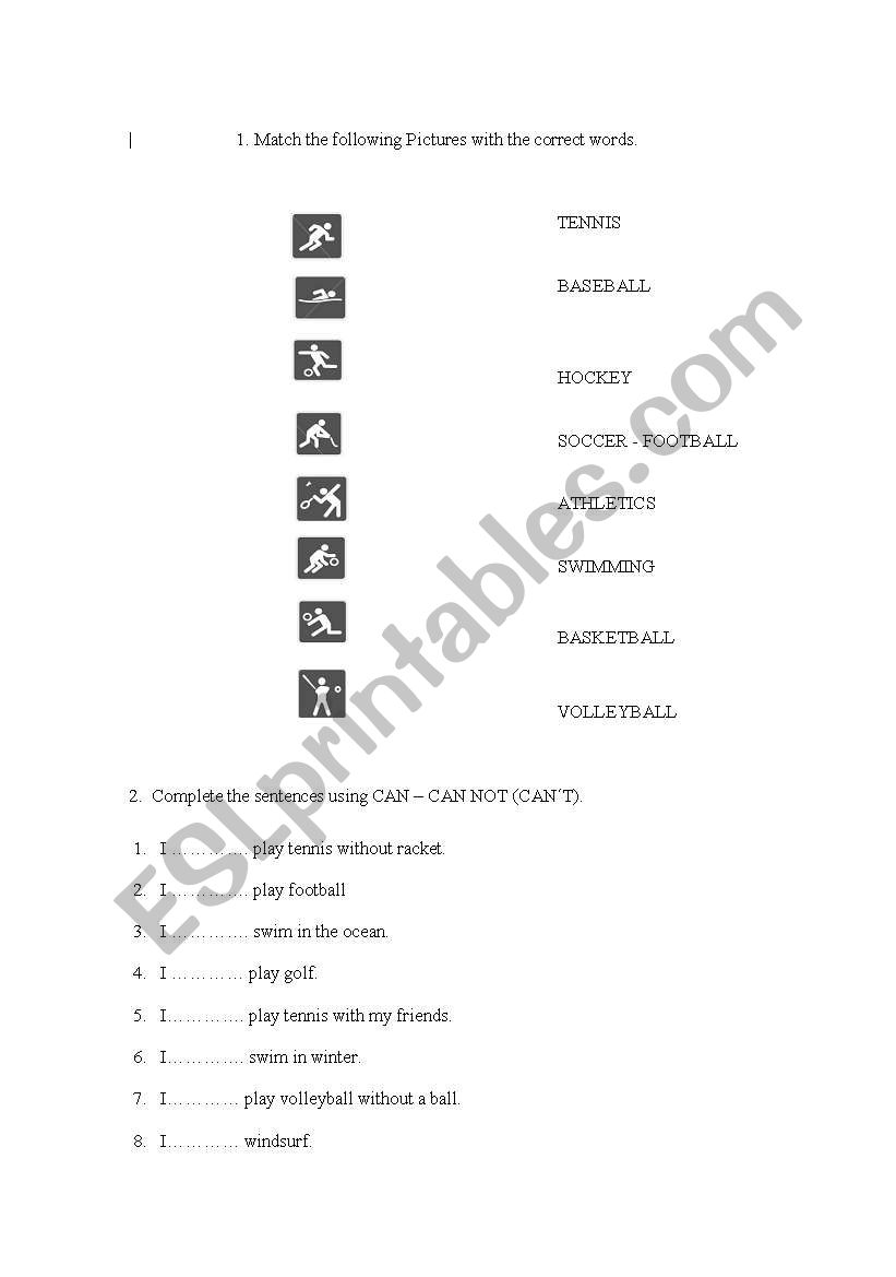 SPORTS worksheet