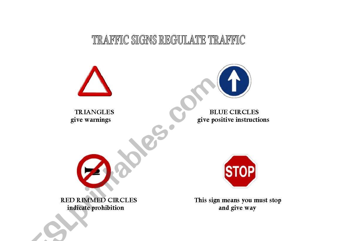 Basic Traffic Signs worksheet