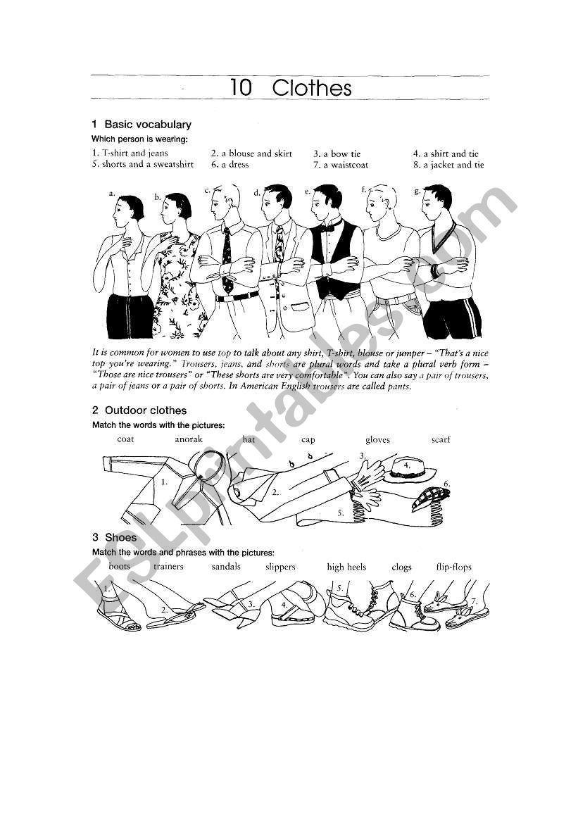 CLOTHES worksheet