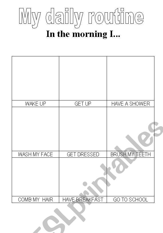 My daily routine worksheet