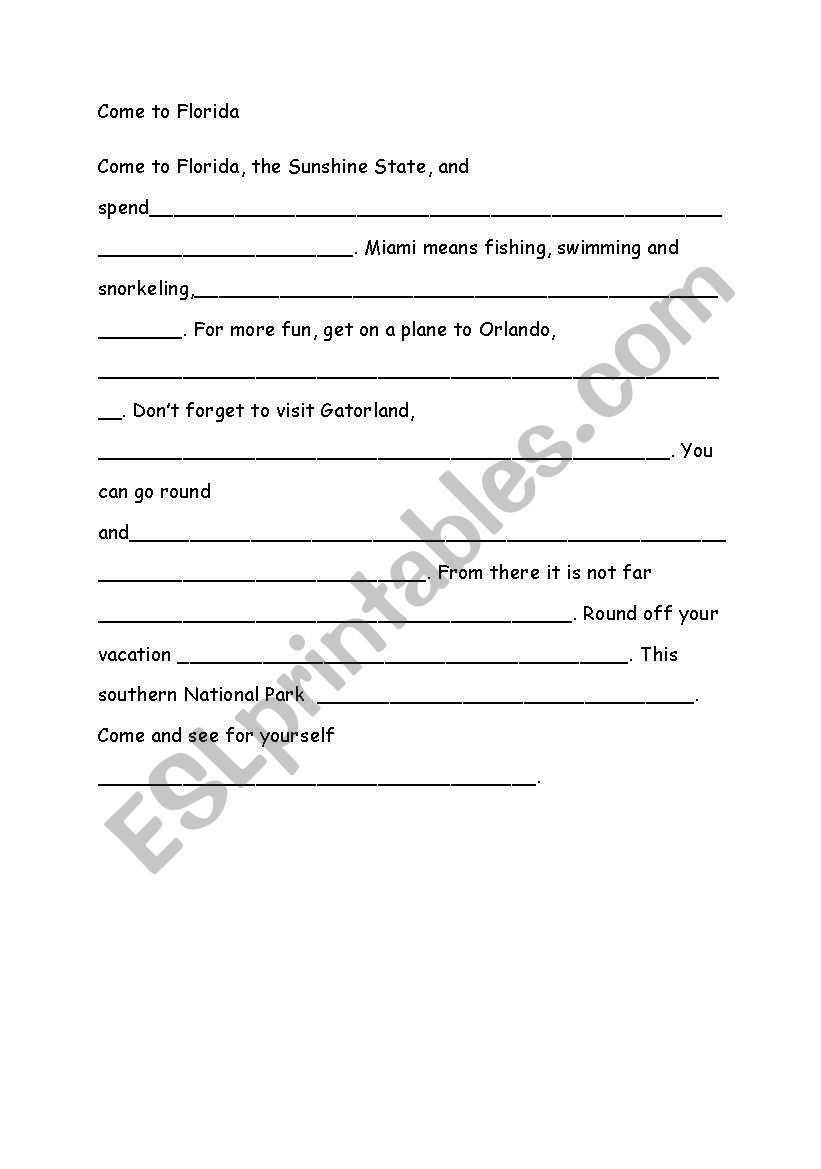 Florida worksheet