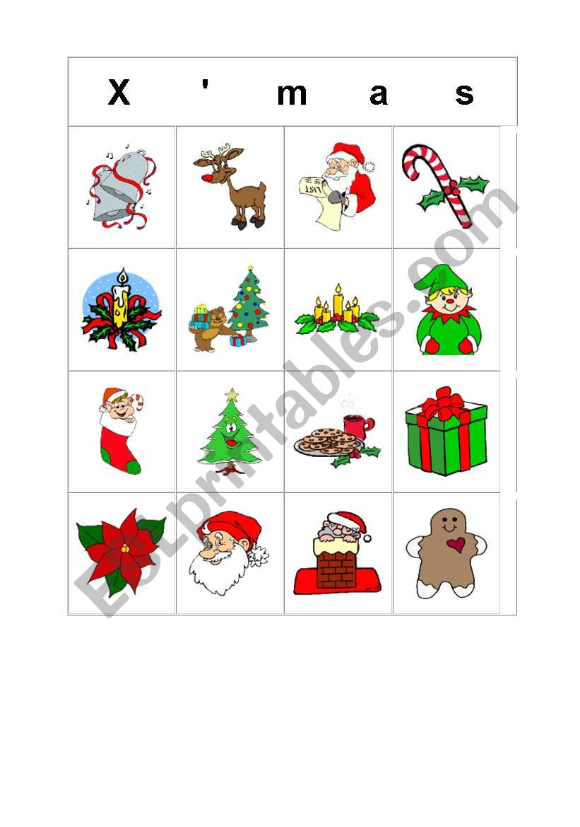 Xmas Bingo worksheet