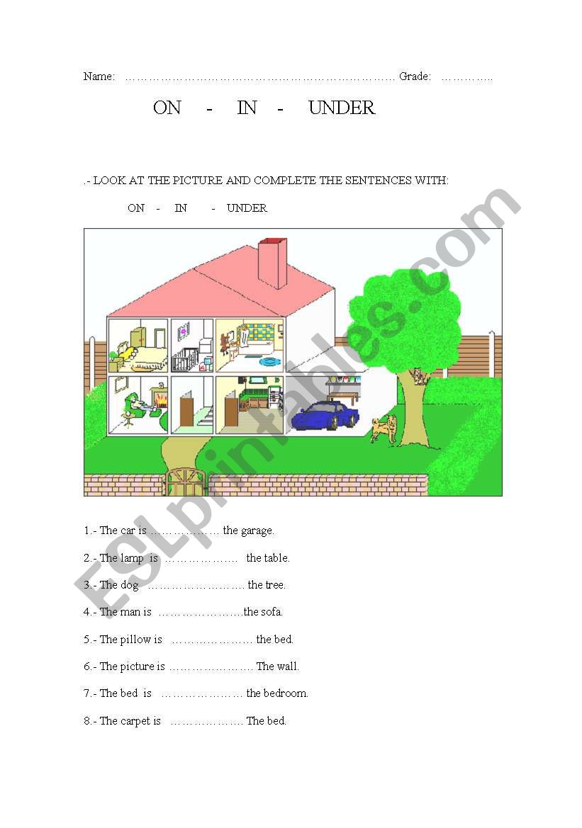 Prepositions worksheet