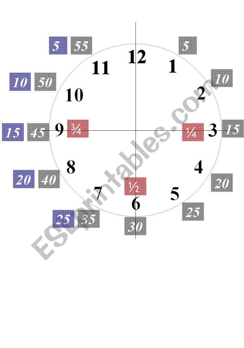 Clock face worksheet