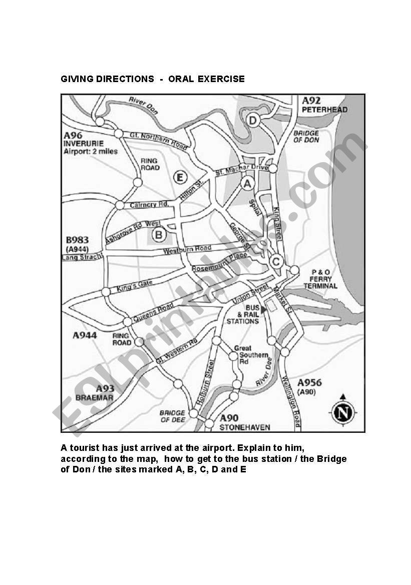 Giving Directions worksheet