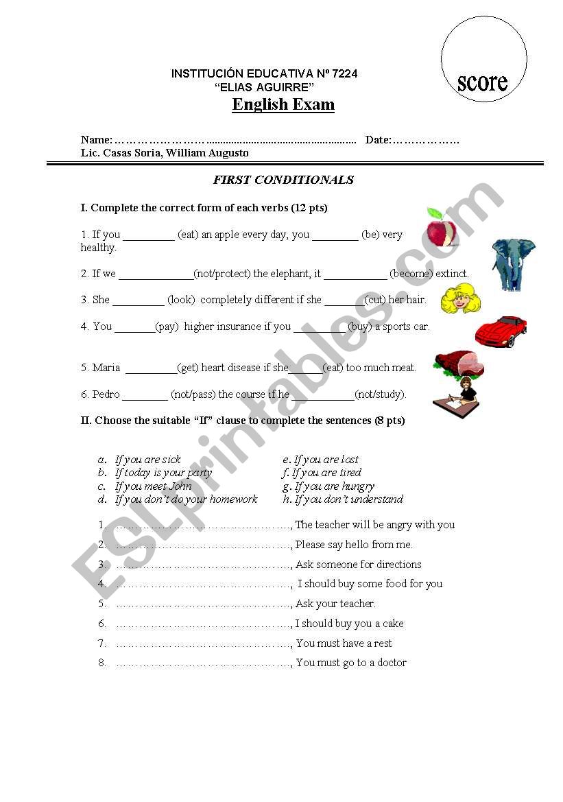 english practice - frist conditionals