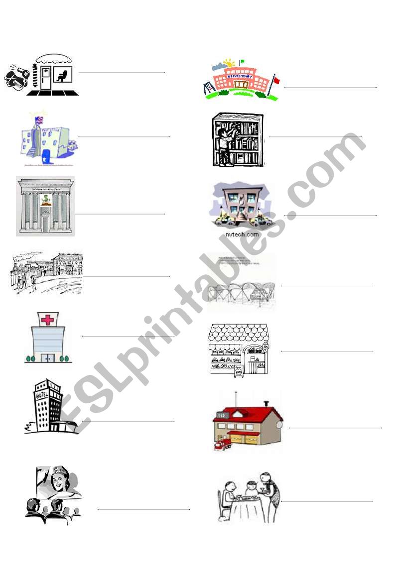 Places of Interest worksheet