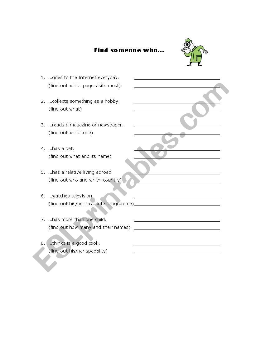 Ice-breaker worksheet