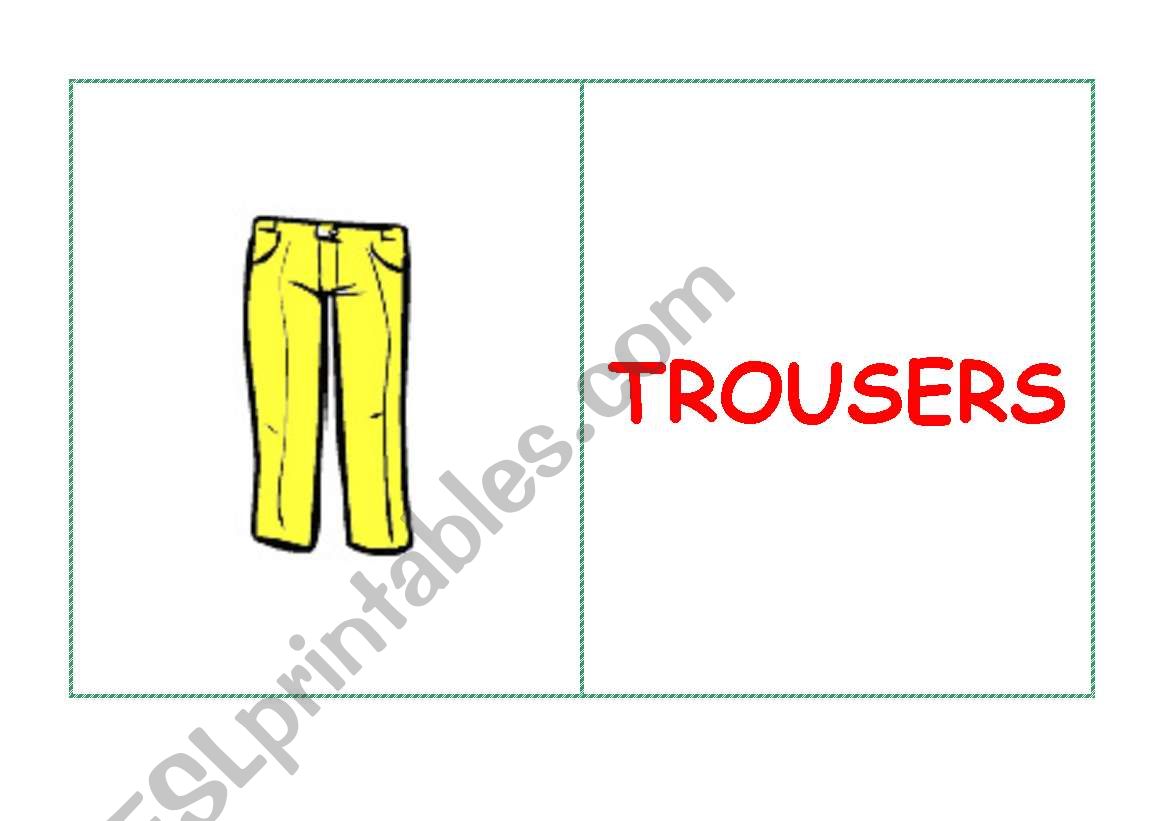 Clothing Flashcards - The Teaching Aunt