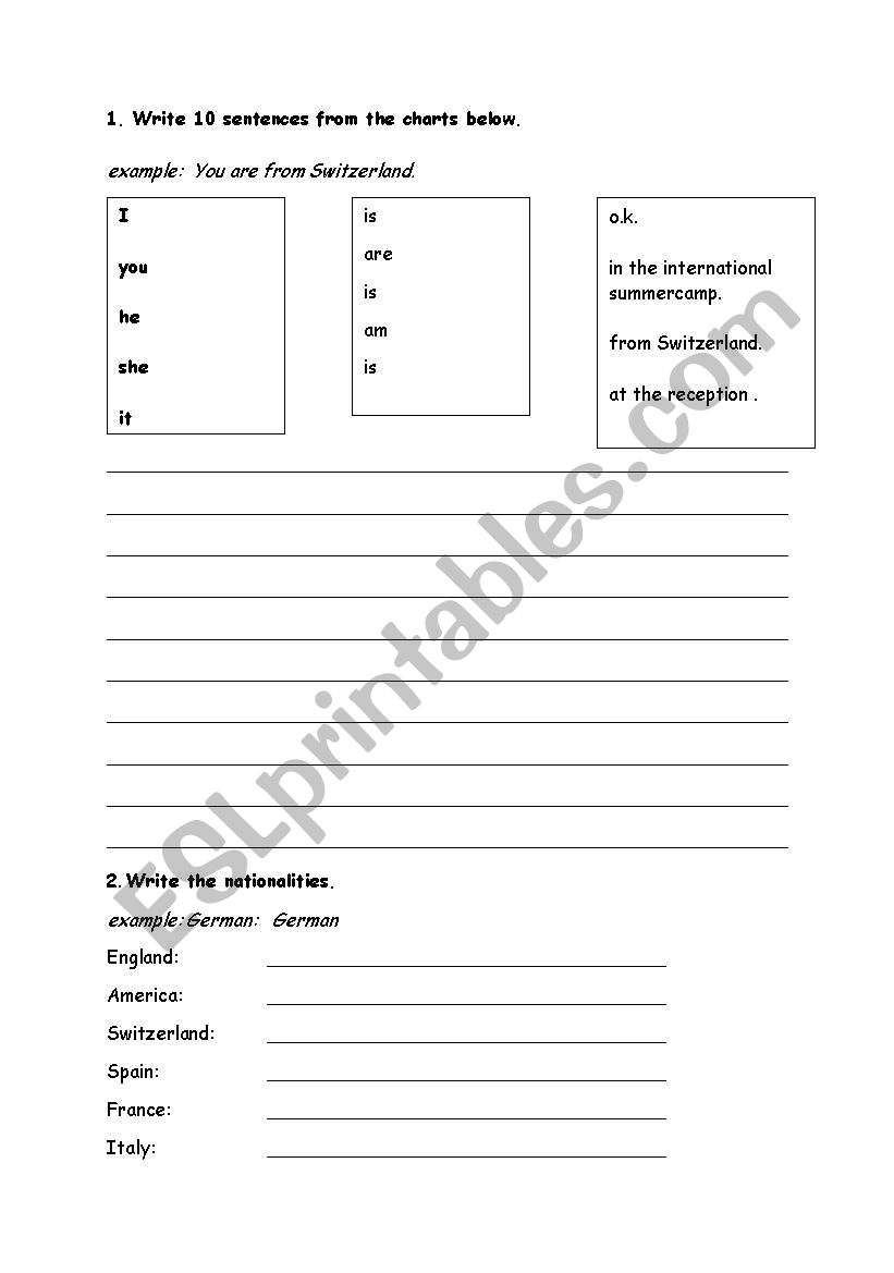 Worksheet present forms of 