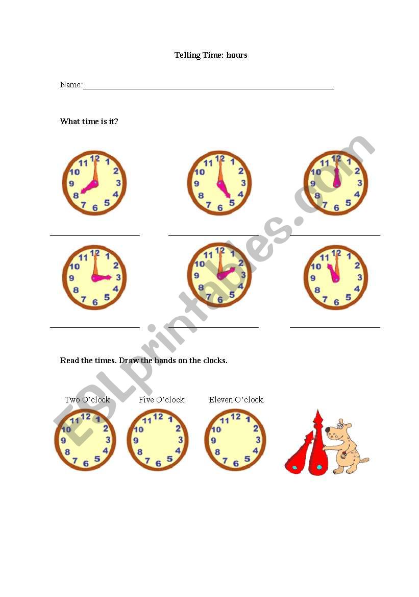 Telling Time worksheet