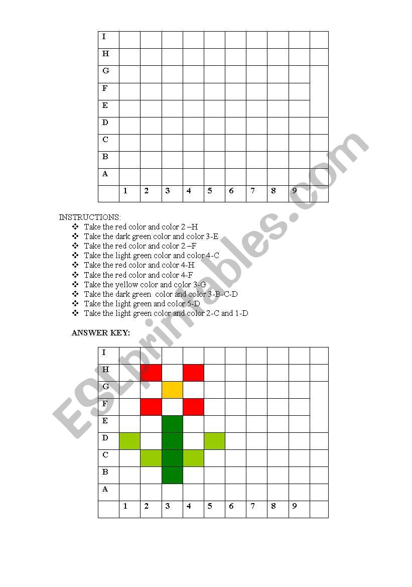COLOURS, NUMBERS AND LETTERS worksheet