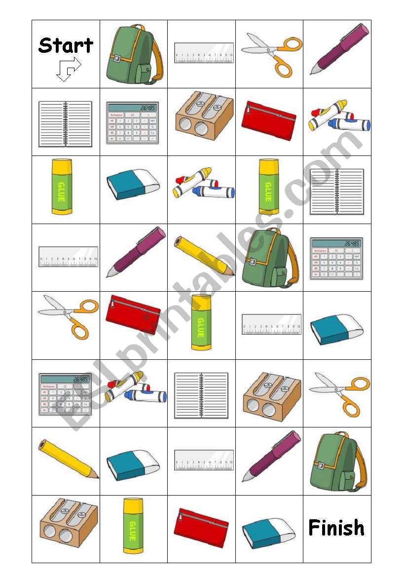 School Object Maze worksheet
