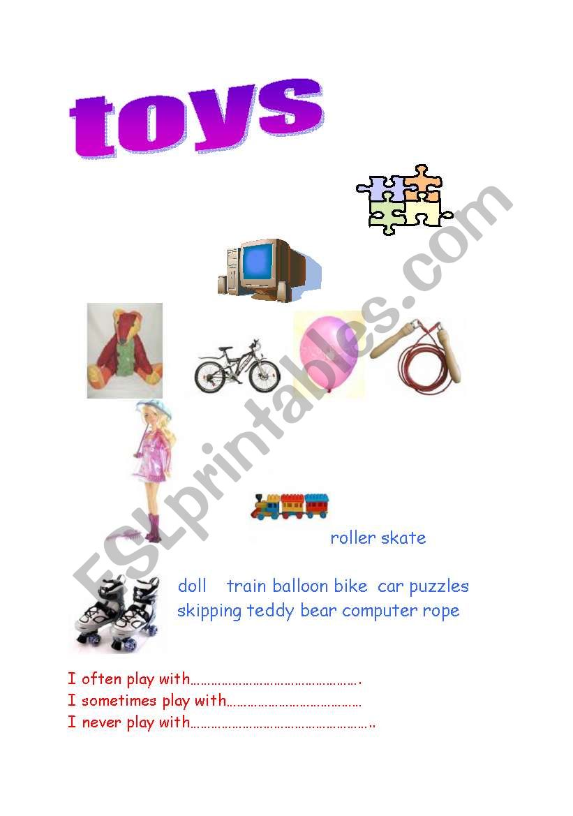 toys you play with worksheet