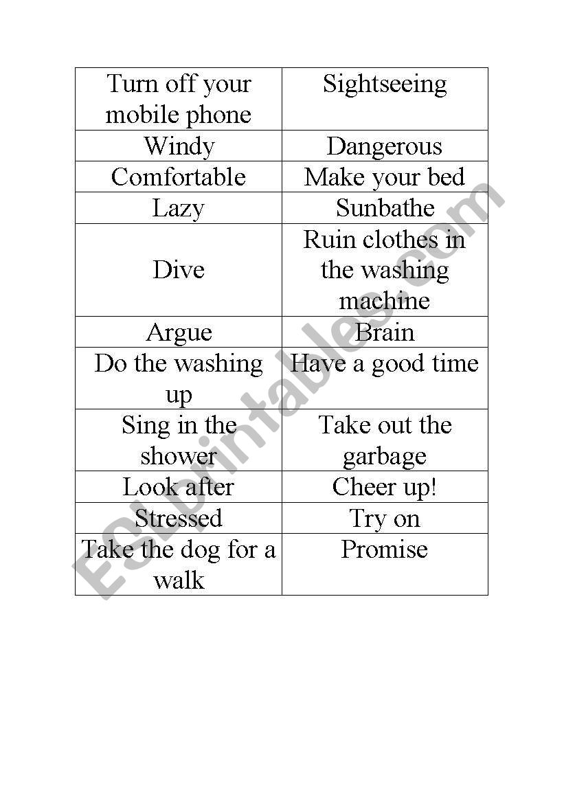 Trivial game: Pictionary part worksheet